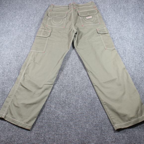 True Religion Cargo Pants Mens 27 Green Military SN Utility Pockets - Picture 5 of 12